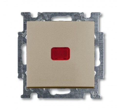 ABB Basic 55 Шампань Переключатель 1-клавишный с подсветкой и N-клеммой  1012-0-2170   2CKA001012A2170  ABB