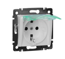 Valena Белый Розетка 1-ая с/з с крышкой и защитными шторками IP44 (к простой рамке)  774220  Legrand