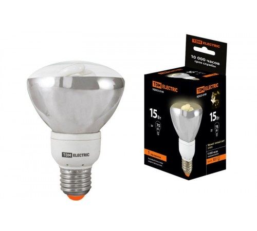 Лампа энергосберегающая КЛЛ  15Вт Е27 827 отражатель (рефлектор) RM80 FR  SQ0323-0149  TDM
