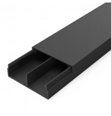 Кабель-канал черный 2-й замок в п/э 30х10 мм перегородкой (110 м/уп)  PR03.0241  Промрукав