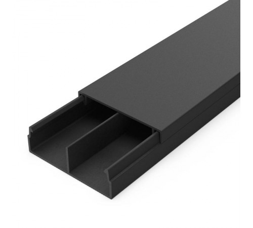 Кабель-канал черный 2-й замок в п/э 30х10 мм перегородкой (64 м/уп)  PR03.00434  Промрукав
