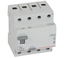 Выключатель дифференциальный (УЗО) RX3 4п 25А 30мА тип AC  402062  Legrand