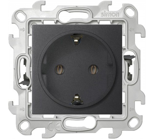 Simon 24 Графит Розетка 2К+З  Push&Go  2420434-038  Simon