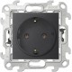Simon 24 Графит Розетка 2К+З  Push&Go  2420434-038  Simon