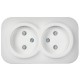 GLORY Розетка 2-местная без з/к с з/ш о/у 10А РСш22-2-ХБм белый матовый  ERH23-K01M-10  IEK