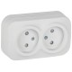 GLORY Розетка 2-местная без з/к с з/ш о/у 10А РСш22-2-ХБм белый матовый  ERH23-K01M-10  IEK