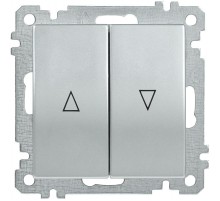 BOLERO серебрянный Выключатель 2-клавишный жалюзи ВС10-1-5-Б  EVB25-K23-10  IEK