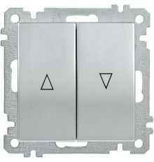 BOLERO серебрянный Выключатель 2-клавишный жалюзи ВС10-1-5-Б  EVB25-K23-10  IEK