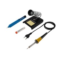 Набор для пайки (паяльник 30 Вт, оловоотсос, подставка, припой)  12-0163  REXANT