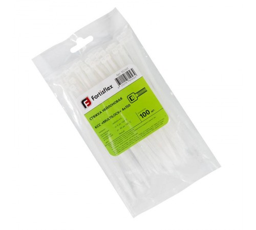 Стяжка нейлоновая КСС "MULTILOCK" 4х150 (бел) (100шт)  102301  Fortisflex