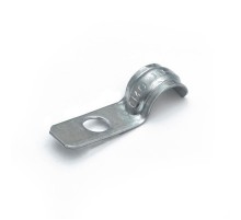 Скоба металлическая однолапковая усиленная противопожарная СМОУ d10-11 мм отв. d 6,5 мм (100шт/3000шт уп/кор)  PR13.02421  Промрукав