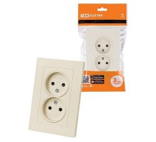 Розетка двойная 2П 10А 250В с защ. шт. сл. кость "Сенеж"   SQ1816-0135  TDM