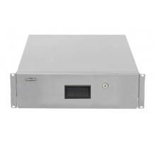 Hyperline TDR3-3U-360-RAL7035 Полка (ящик) для документов с замком, 3U, 133х483х360мм (ВхШхГ)  499189  Hyperline