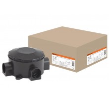 Коробка распределительная о/п D80х35мм, IP42, 3-х рожковая, черная  SQ1401-4044  TDM