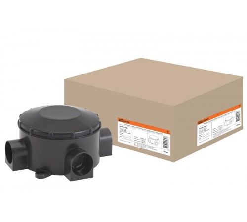 Коробка распределительная о/п D80х35мм, IP42, 3-х рожковая, черная  SQ1401-4044  TDM