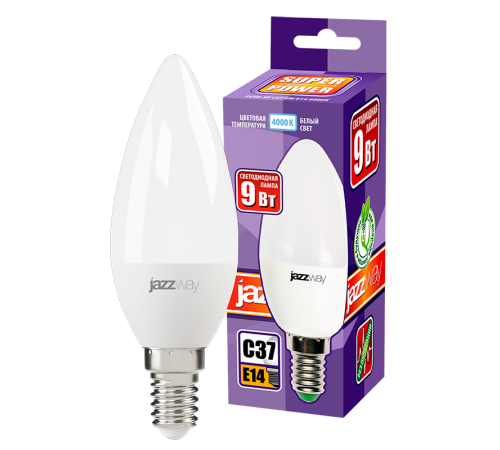 Лампа светодиодная PLED- SP C37 9w E14 4000K-E  .5019034  Jazzway