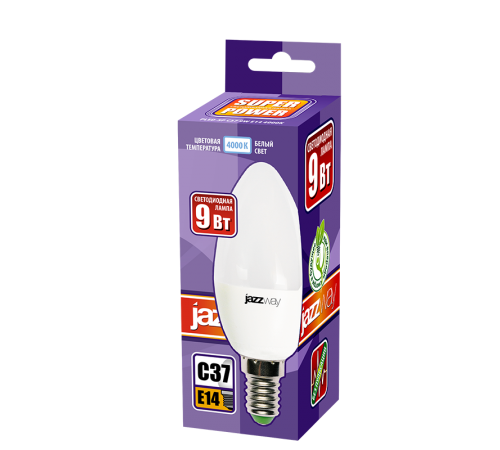 Лампа светодиодная PLED- SP C37 9w E14 4000K-E  .5019034  Jazzway