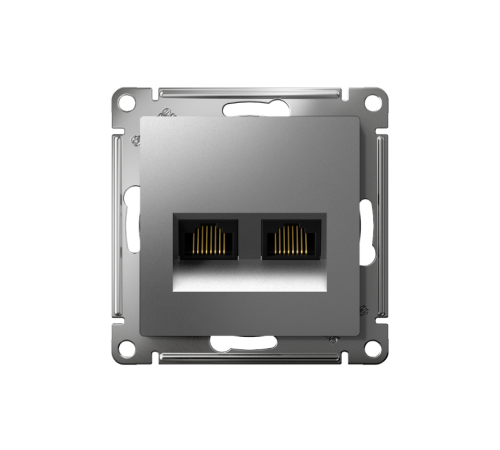 AtlasDesign Сталь Розетка 2-ая компьютерная RJ45+RJ45, кат.5E, механизм  ATN000985  SE