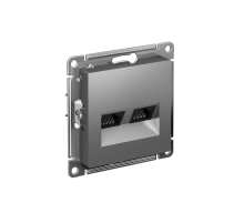 AtlasDesign Сталь Розетка 2-ая компьютерная RJ45+RJ45, кат.5E, механизм  ATN000985  SE
