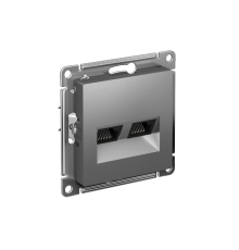 AtlasDesign Сталь Розетка 2-ая компьютерная RJ45+RJ45, кат.5E, механизм  ATN000985  SE