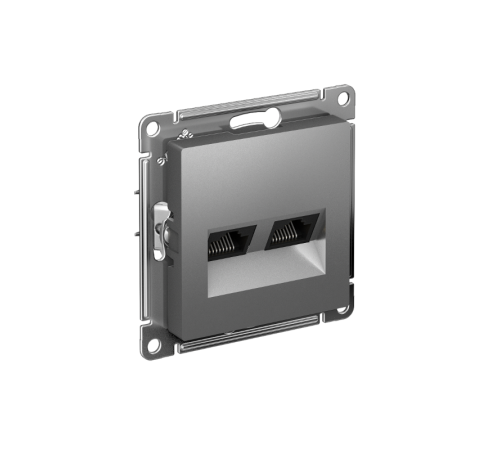 AtlasDesign Сталь Розетка 2-ая компьютерная RJ45+RJ45, кат.5E, механизм  ATN000985  SE