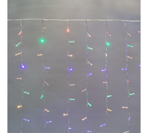 Гирлянда "Светодиодный Дождь" 2х3м, постоянное свечение, прозрачный провод, 230 В, диоды МУЛЬТИ, 448 LED  235-159-6  NEON-NIGHT