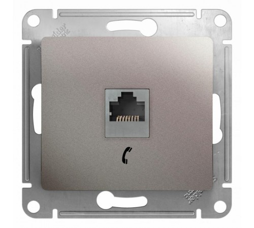 Glossa Платина Розетка телефонная RJ11  GSL001281T  SE