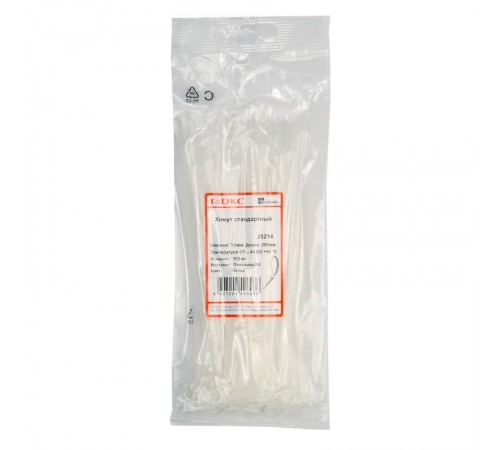 Хомут P6.6 стандартный. белый. 3.6х200  25214  DKC