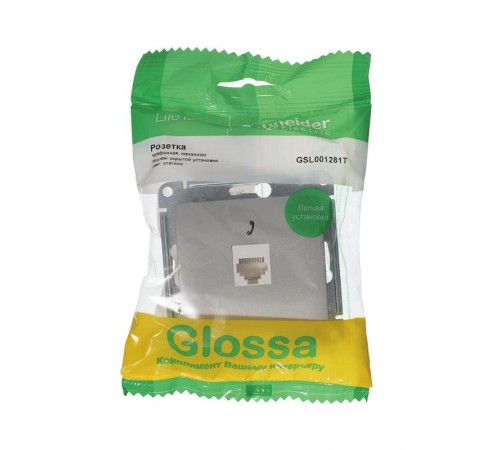 Glossa Платина Розетка телефонная RJ11  GSL001281T  SE