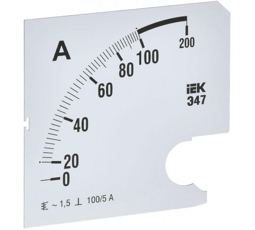 Шкала смен. для амперметра Э47 100/5А-1,5 96х96мм  IPA20D-SC-0100  IEK
