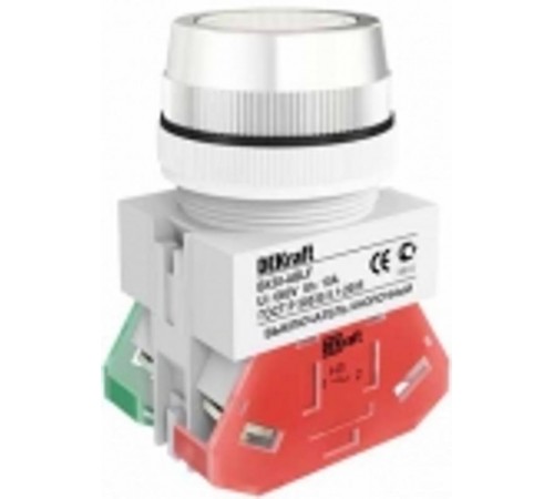 Выкл. кноп. ABLF 30 мм Цвет:БЕЛЫЙ 220В ВK-30   25041DEK  DEKraft