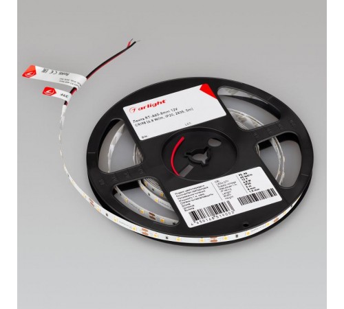 Лента светодиодная RT-A60-8mm 12V Day5000 CRI98 (4.8 W/m, IP20, 2835, 5m) (arlight, Открытый)  021418(2)  Arlight