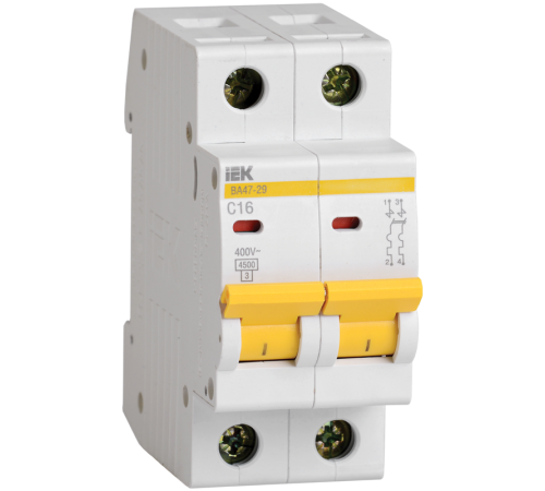 Выключатель автоматический двухполюсный ВА47-29 40А C 4,5кА KARAT  MVA20-2-040-C  IEK