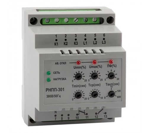 Реле контроля напряжения и фаз OptiDin РНПП-301-У3  114063  КЭАЗ