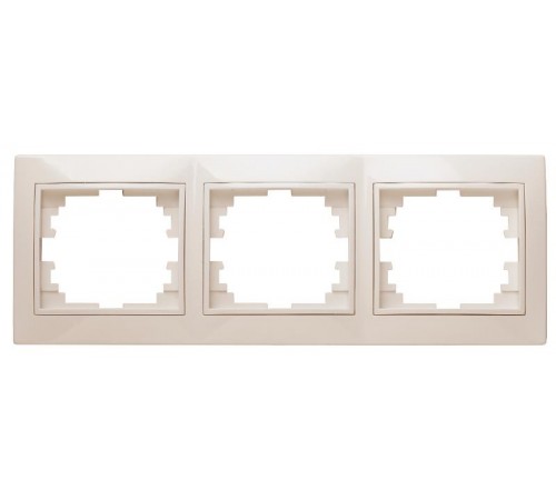 1-503-02 Intro Рамка на 3 поста гор., СУ, Plano, сл.кость  Б0027628  Intro