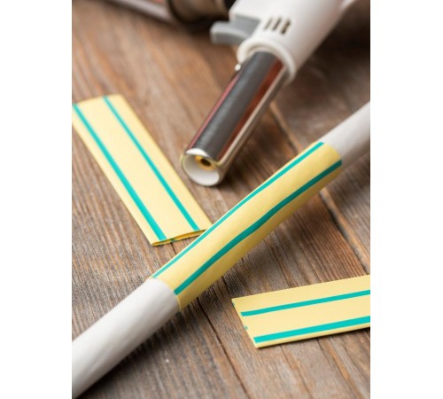 Термоусаживаемая трубка ТУТ нг 14/7 желто-зеленая EKF PROxima  tut-14-yg-1m  EKF