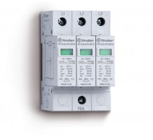 Устройство защиты от импульсных перенапряжений УЗИП тип 1 (3 варистора); модульный, ширина 52.5мм; степень защиты IP20  7P1382751012  Finder