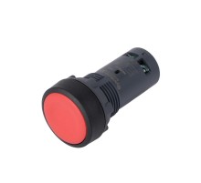 Кнопка SB7 моноблочная 22мм красная с возвратом, пластик, 1НО+1НЗ, IP65  SB7NA45  SE