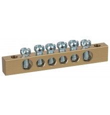 Шина  NO-122-02 PEN земля-ноль 6х9мм 6/2 латунная с креплениями по краям   Б0047216  ЭРА