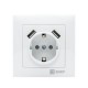 Валенсия розетка 1-местная с/з 16А белая с защ. штор. с 2 USB 2,1А EKF PROxima   EWR16-028-10-2USB   EKF