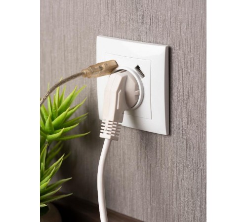 Валенсия розетка 1-местная с/з 16А белая с защ. штор. с 2 USB 2,1А EKF PROxima   EWR16-028-10-2USB   EKF