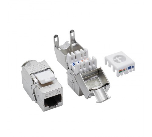 Патч-панель модульная 19", 1U,CAT6A, 24 порта RJ45, экранированная  RN6APPF24  DKC