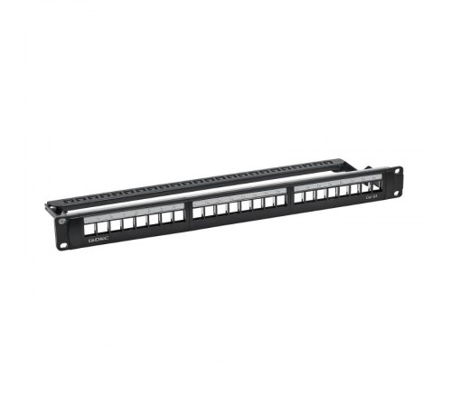 Патч-панель модульная 19", 1U,CAT6A, 24 порта RJ45, экранированная  RN6APPF24  DKC