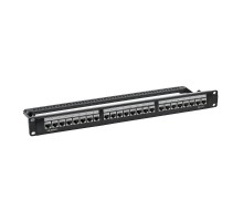 Патч-панель модульная 19", 1U,CAT6A, 24 порта RJ45, экранированная  RN6APPF24  DKC