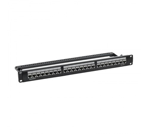 Патч-панель модульная 19", 1U,CAT6A, 24 порта RJ45, экранированная  RN6APPF24  DKC