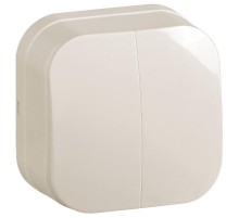 ВС20-2-0-ХК Выключ. 2-кл. о/у 10А GLORY кремовый  EVH20-K33-10  IEK