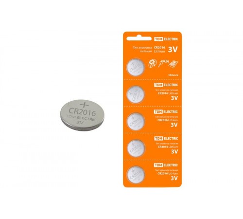 Элемент питания CR2016 Lithium 3V BP-5  SQ1702-0027  TDM