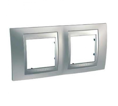 Unica TOP Хром матовый/Алюминий Рамка 2-ая  MGU66.004.038  Schneider Electric
