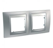 Unica TOP Хром матовый/Алюминий Рамка 2-ая  MGU66.004.038  Schneider Electric