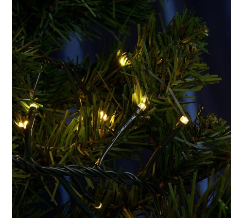 Гирлянда линейная Кластер, 500 LED 2700K, 10м + 2м (с контроллером)  зеленый шнур,  IP20  CL09  48178  FERON